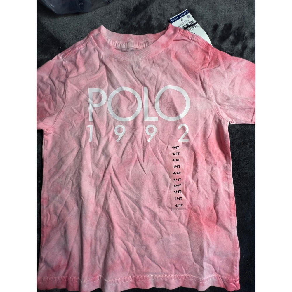 Kids‎ Polo Ralph Lauren Pink Tie Dye 1992 Graphic T Shirt Size 4T Brand New